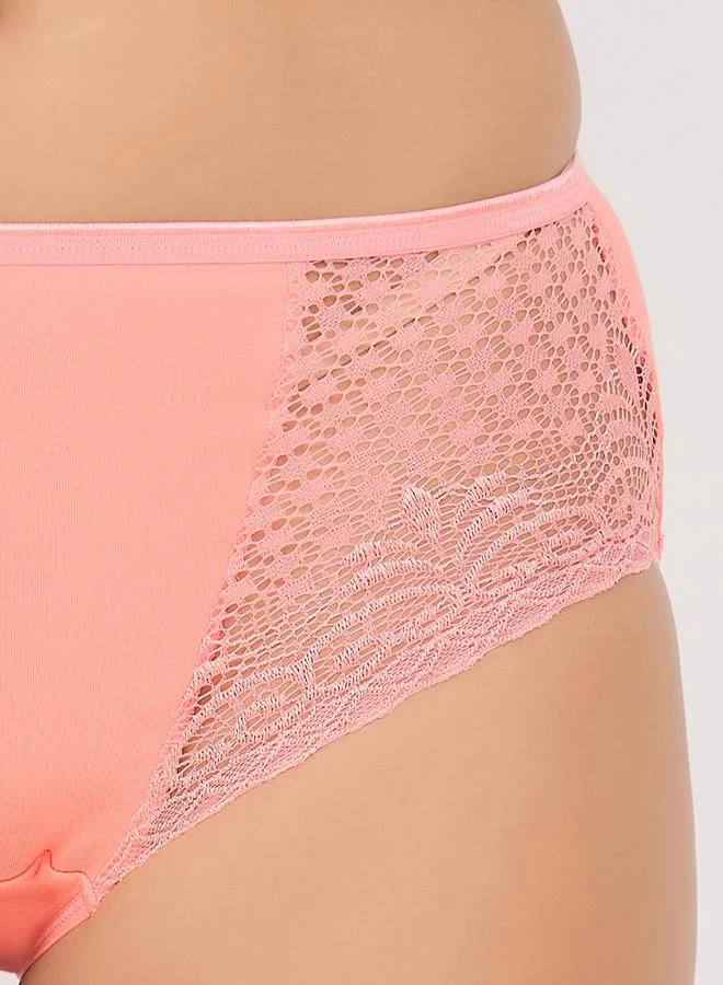 Clovia Multi Pack of 3-Mid Waist Hipster Panty with Lace Wings - Cotton for Women | Best Price UAE
